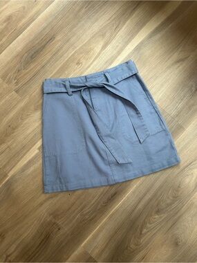 Light Blue 60s mod style Tie-Waist Mini Skirt